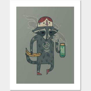 Raccoon wearing human "hat" Posters and Art